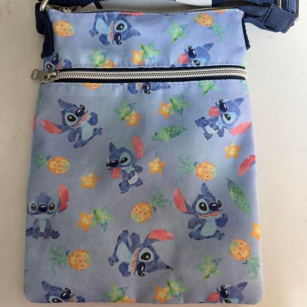 Loungefly Disney Lilo & Stitch Passport Crossbody Bag Tropical Poses NWT Blue